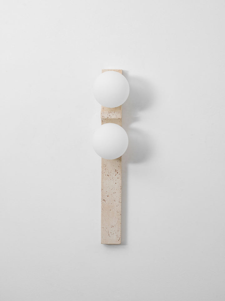 Asymmetrical Travertine Wall Sconce