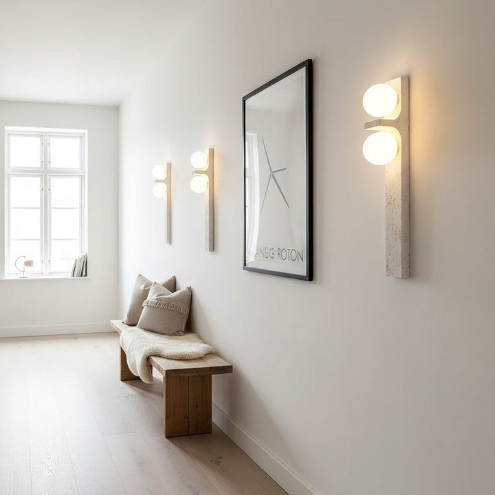 Asymmetrical Travertine Wall Sconce - Vakkerlight