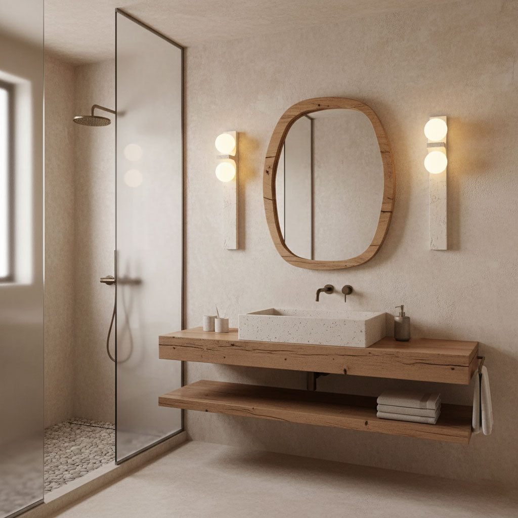 Asymmetrical Travertine Wall Sconce - Vakkerlight