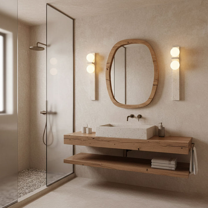 Asymmetrical Travertine Wall Sconce - Vakkerlight