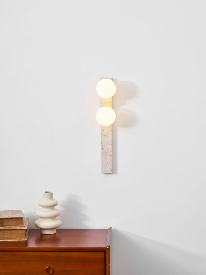 Asymmetrical Travertine Wall Sconce