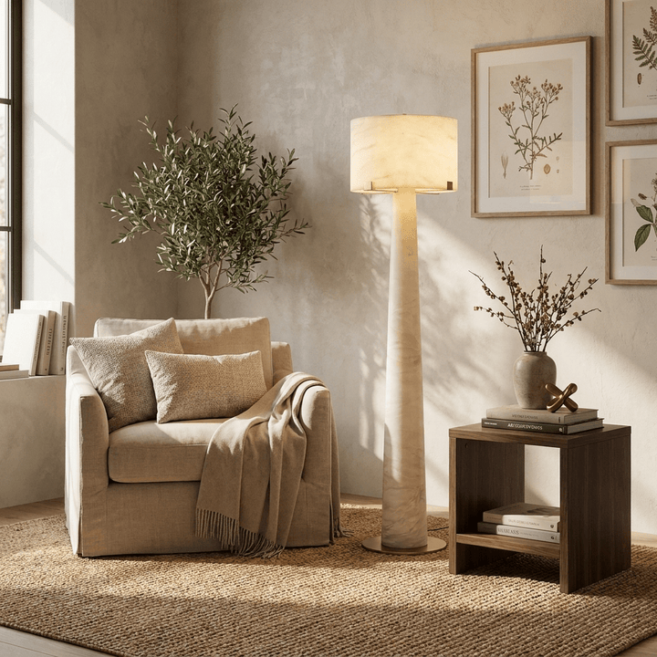 Aterion Alabaster Floor Lamp - Vakkerlight