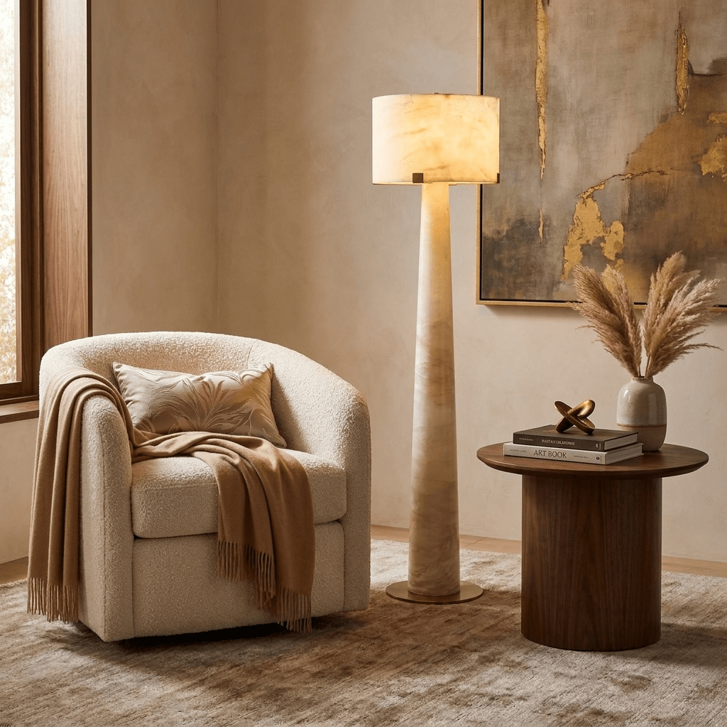 Aterion Alabaster Floor Lamp - Vakkerlight