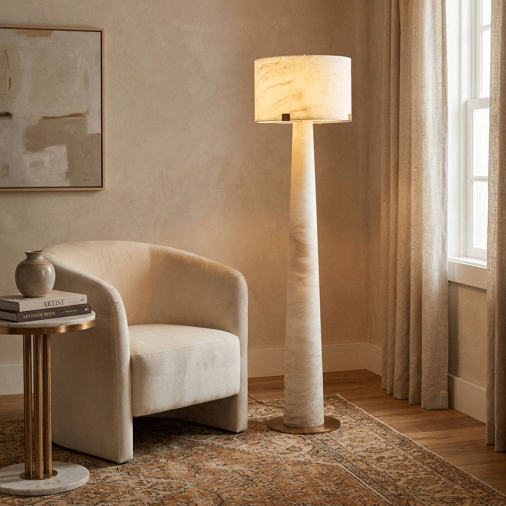 Aterion Alabaster Floor Lamp - Vakkerlight