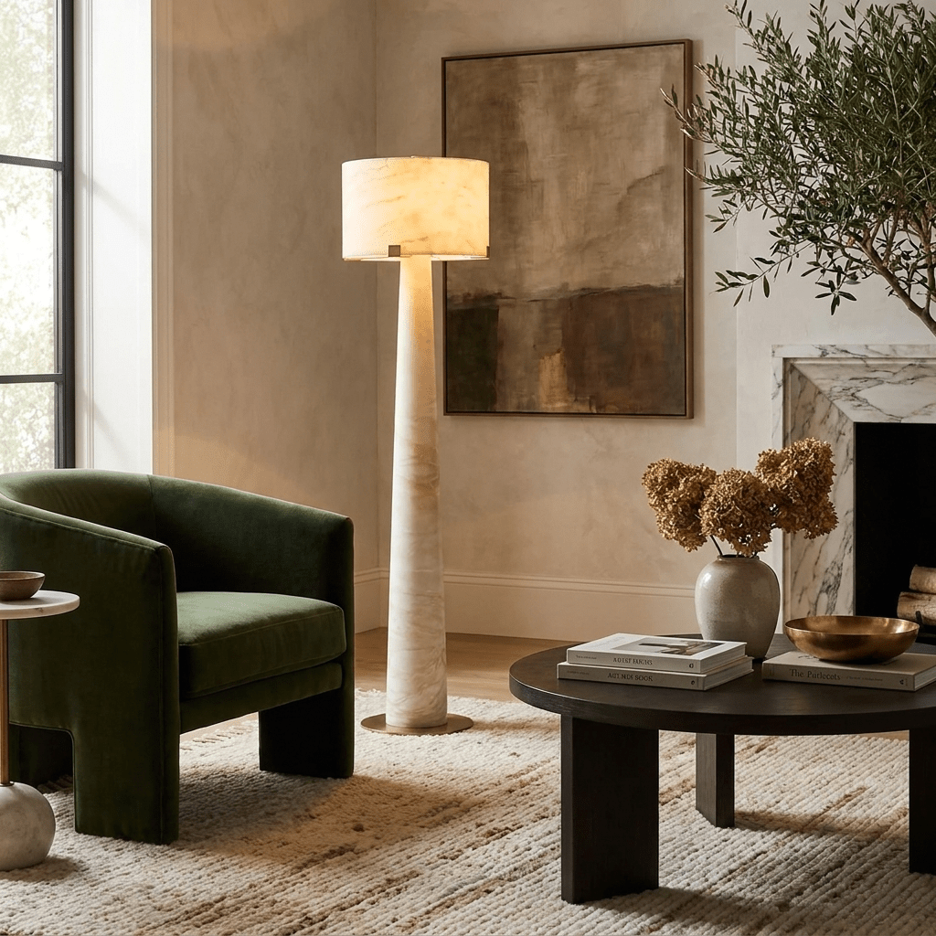 Aterion Alabaster Floor Lamp - Vakkerlight