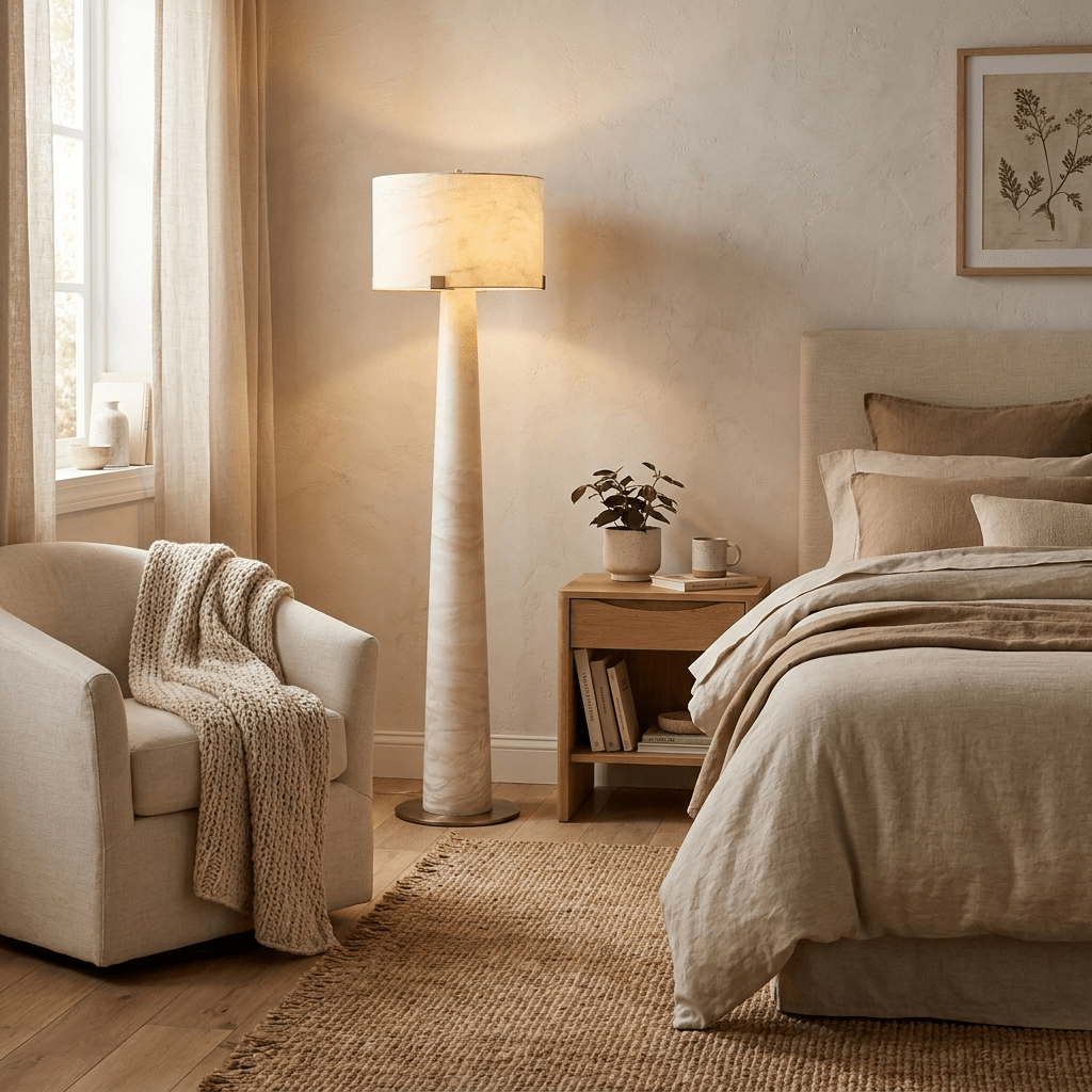Aterion Alabaster Floor Lamp - Vakkerlight