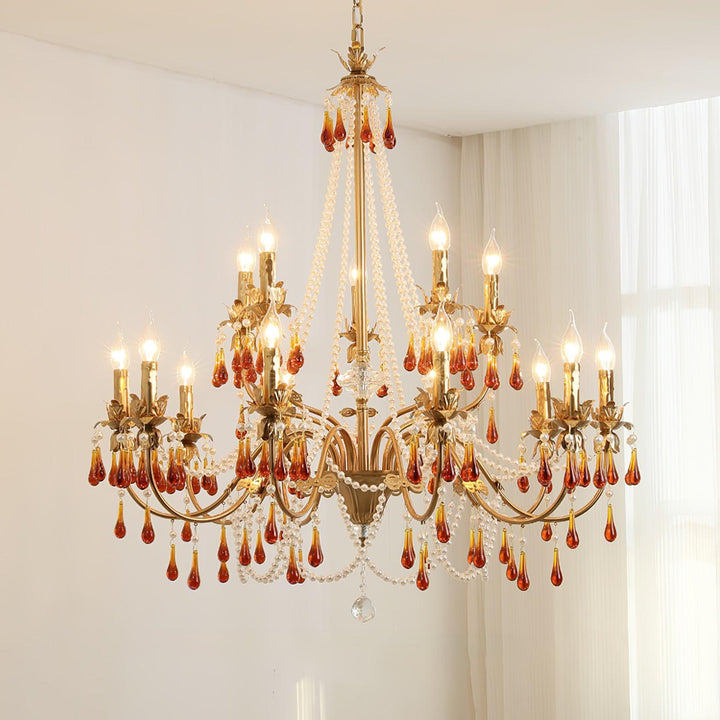 Aureate Amber Crystal Chandelier - Vakkerlight