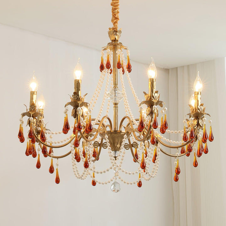 Aureate Amber Crystal Chandelier - Vakkerlight