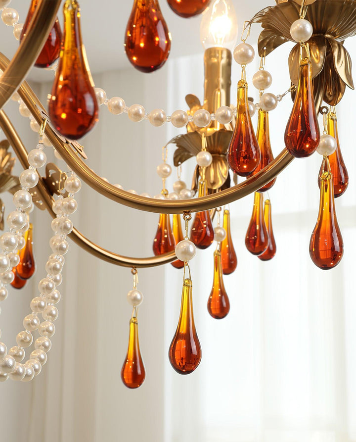 Aureate Amber Crystal Chandelier - Vakkerlight