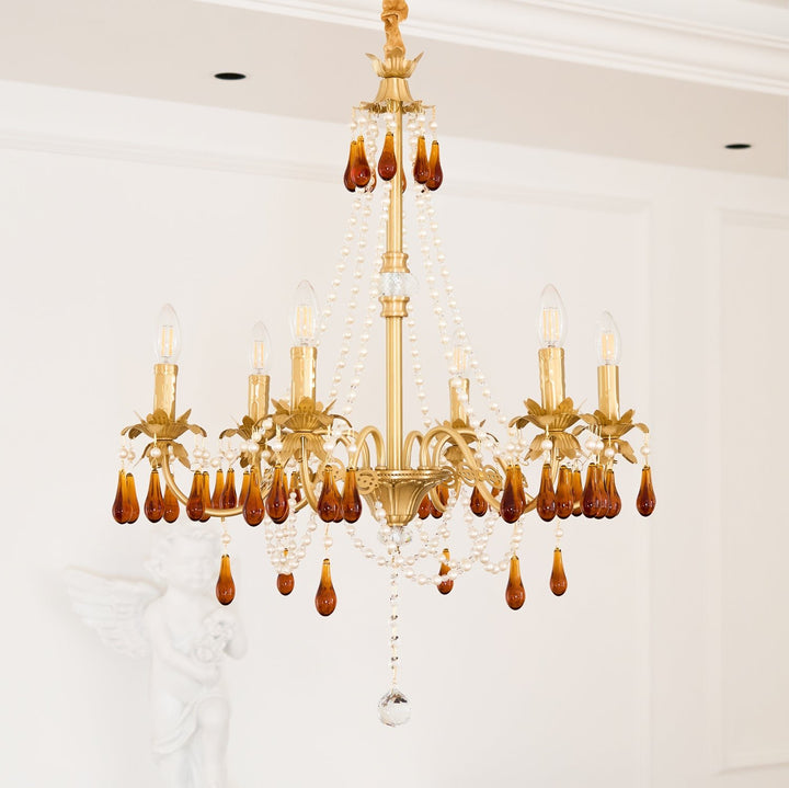 Aureate Amber Crystal Chandelier - Vakkerlight