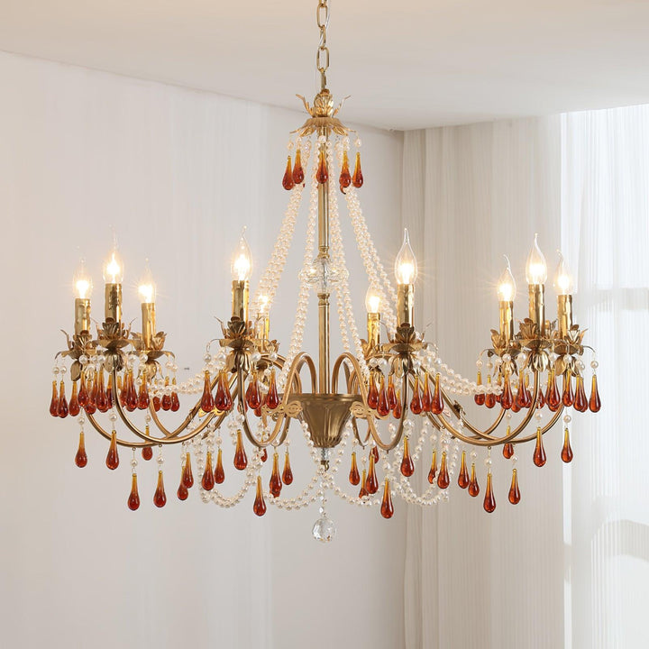 Aureate Amber Crystal Chandelier - Vakkerlight