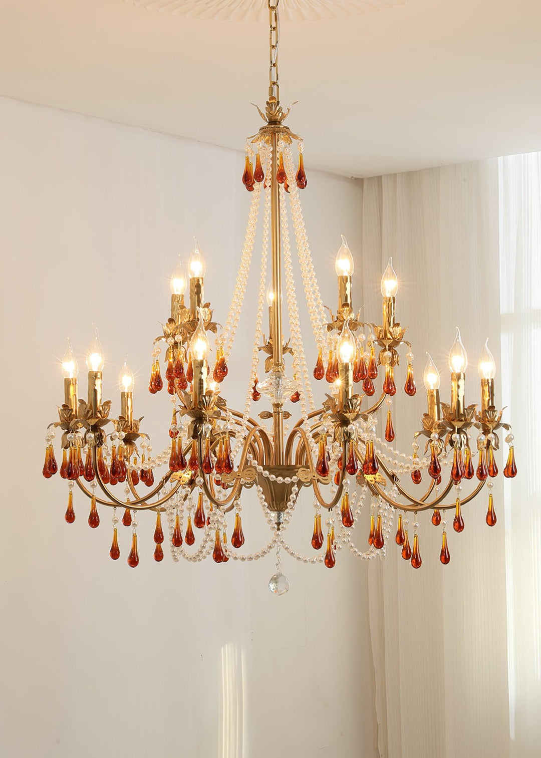 Aureate Amber Crystal Chandelier - Vakkerlight