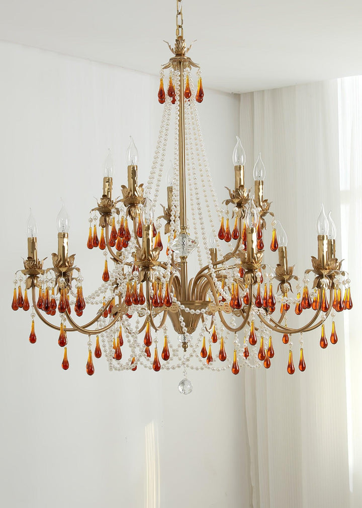 Aureate Amber Crystal Chandelier - Vakkerlight