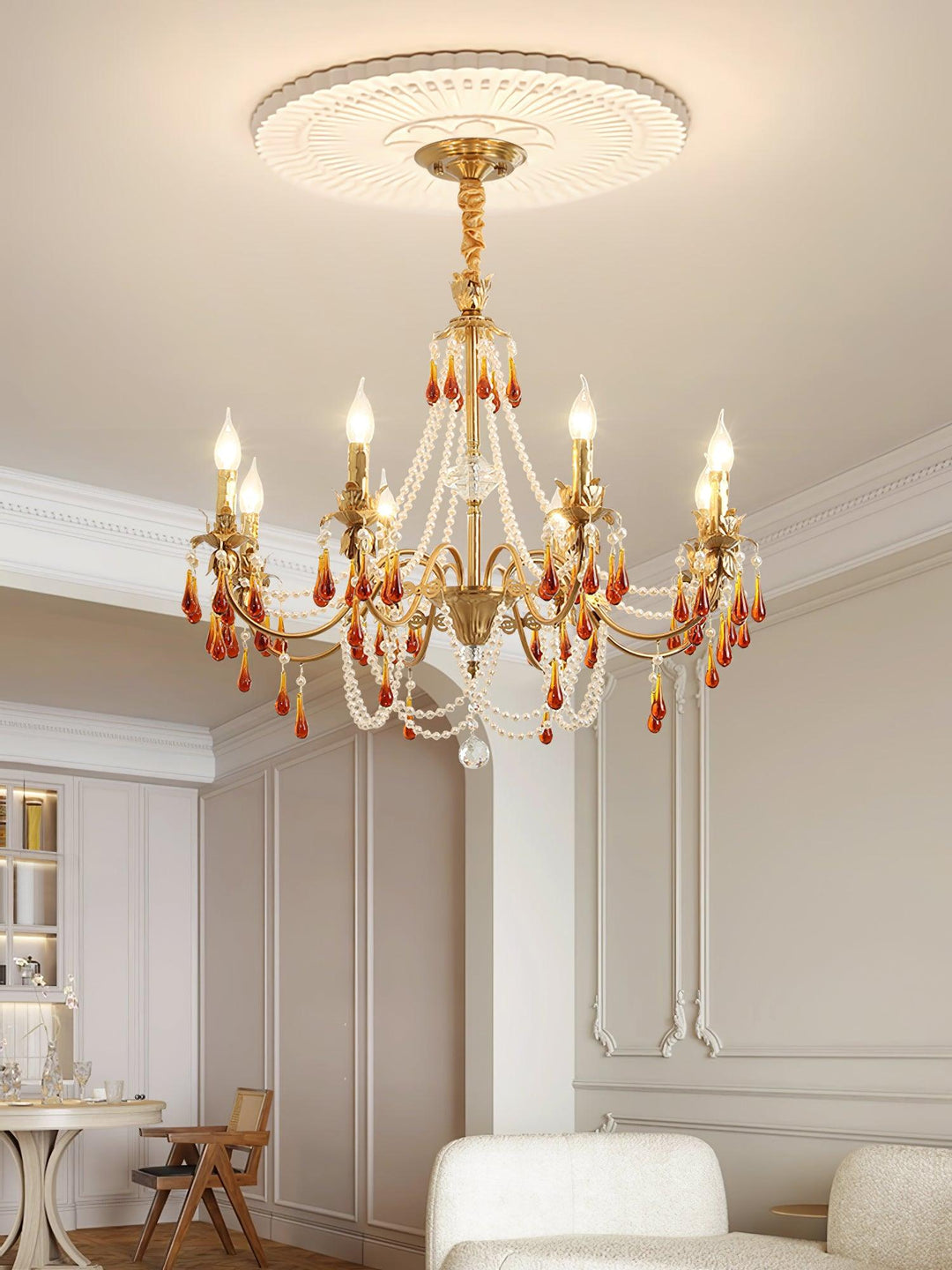 Aureate Amber Crystal Chandelier - Vakkerlight