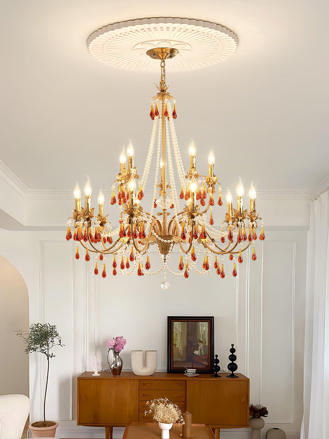 Aureate Amber Crystal Chandelier - Vakkerlight