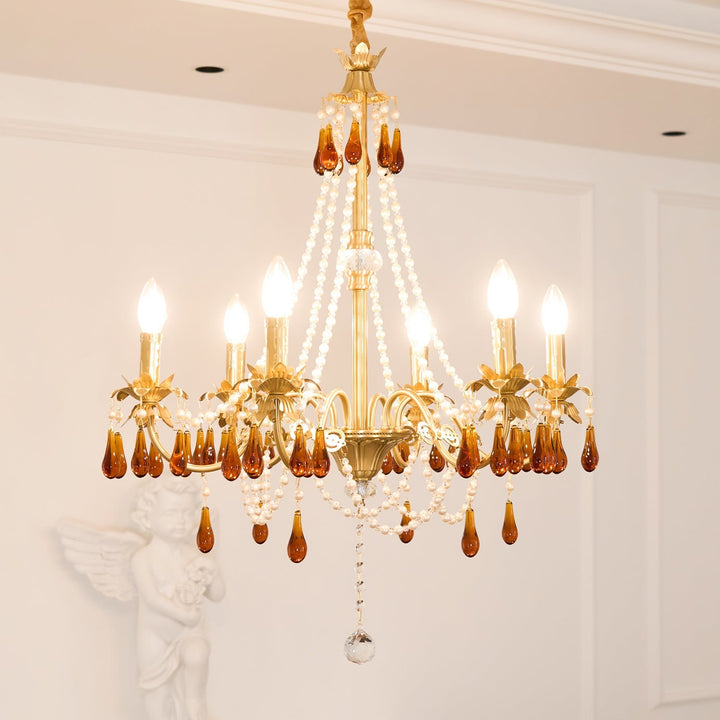 Aureate Amber Crystal Chandelier - Vakkerlight