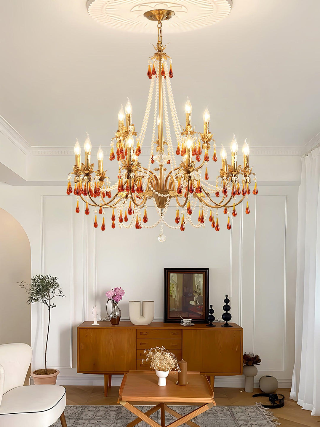 Aureate Amber Crystal Chandelier - Vakkerlight