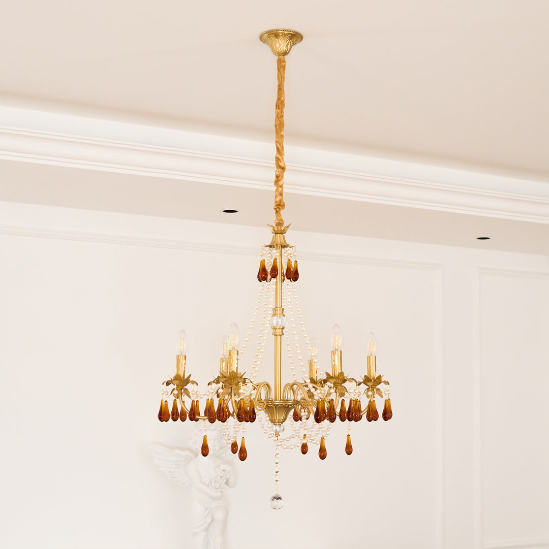 Aureate Amber Crystal Chandelier