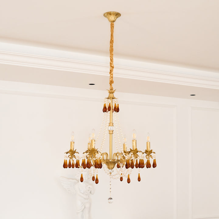 Aureate Amber Crystal Chandelier