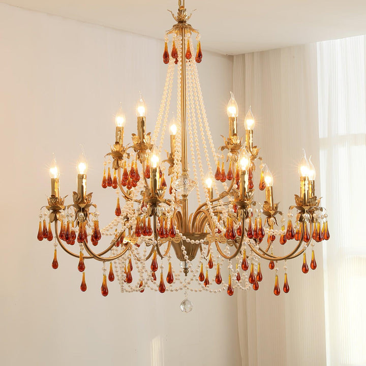 Aureate Amber Crystal Chandelier - Vakkerlight