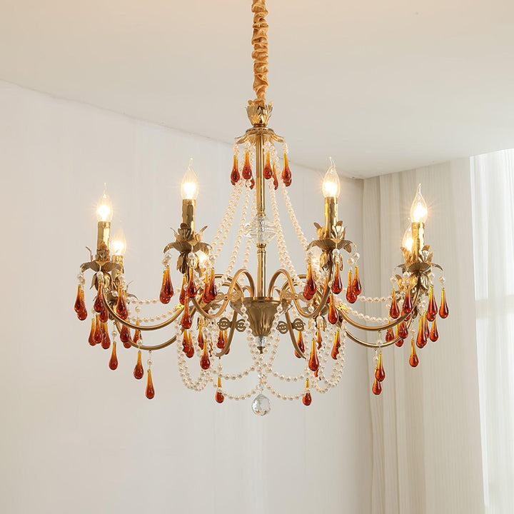 Aureate Amber Crystal Chandelier - Vakkerlight