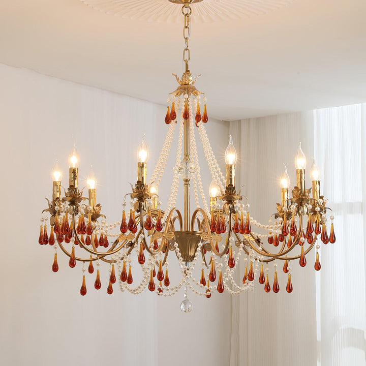 Aureate Amber Crystal Chandelier - Vakkerlight