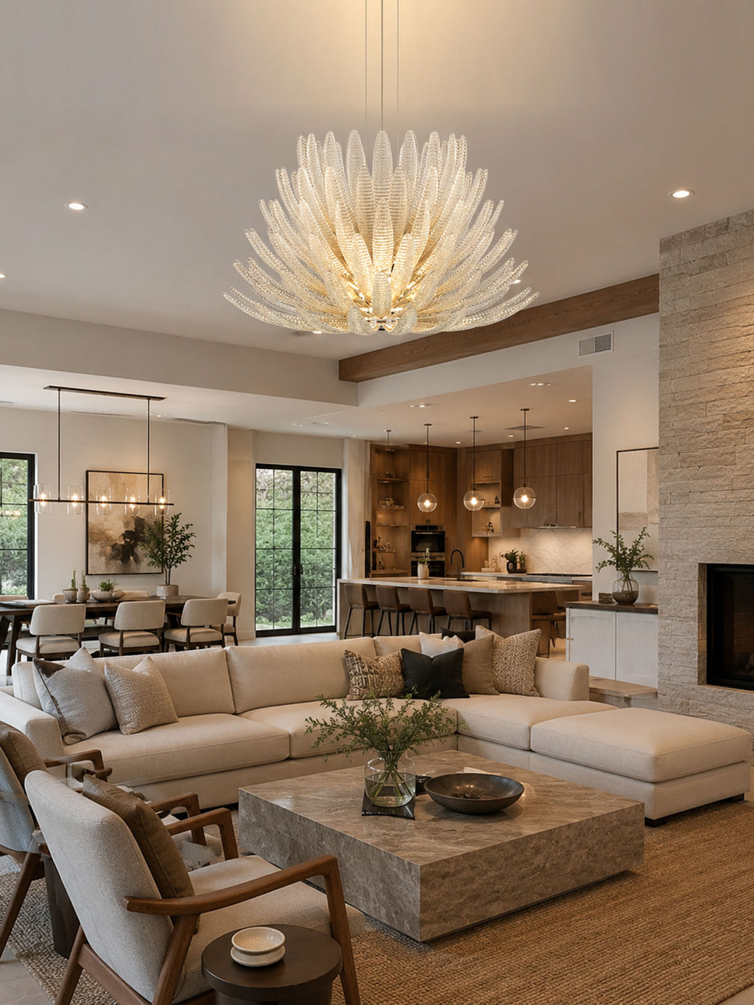 Aurelia Glass Petal Chandelier - Vakkerlight
