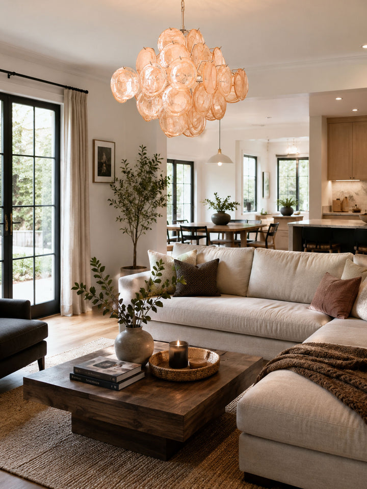 Aurelia Apricot Glass Chandelier - Vakkerlight