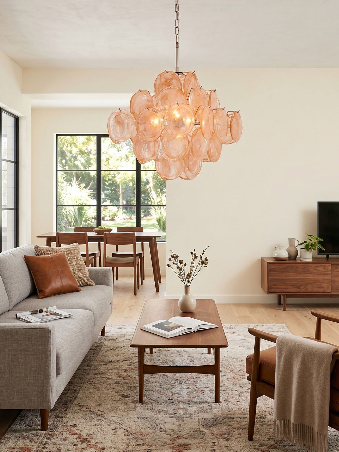 Aurelia Apricot Glass Chandelier - Vakkerlight
