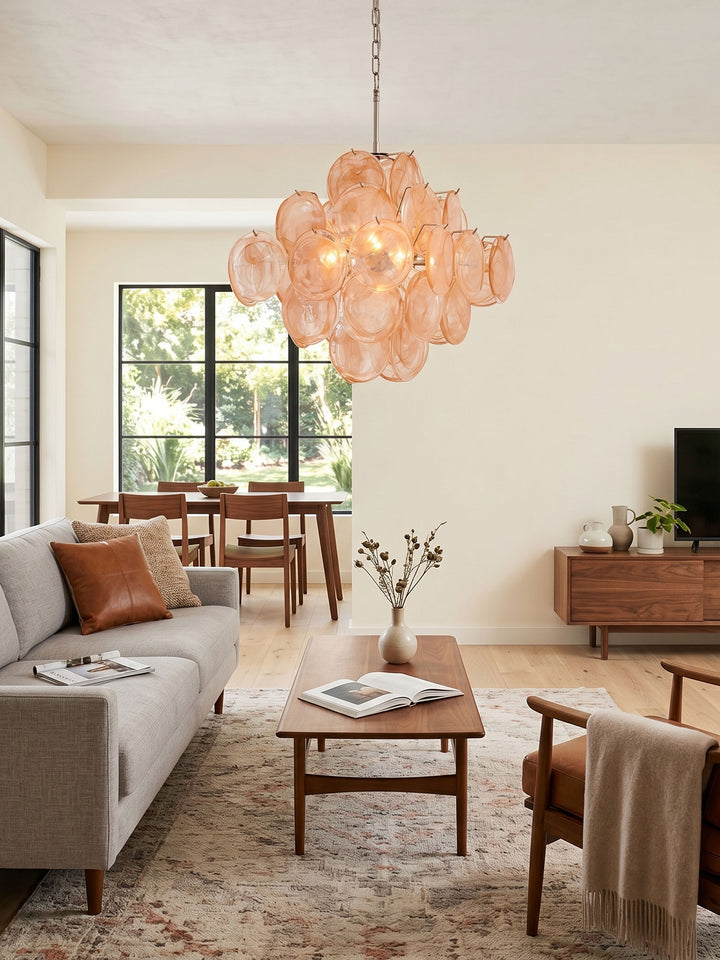 Aurelia Apricot Glass Chandelier - Vakkerlight