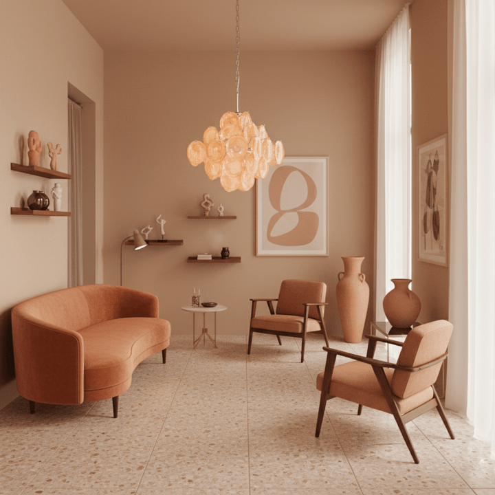 Aurelia Apricot Murano Glass Chandelier - Vakkerlight