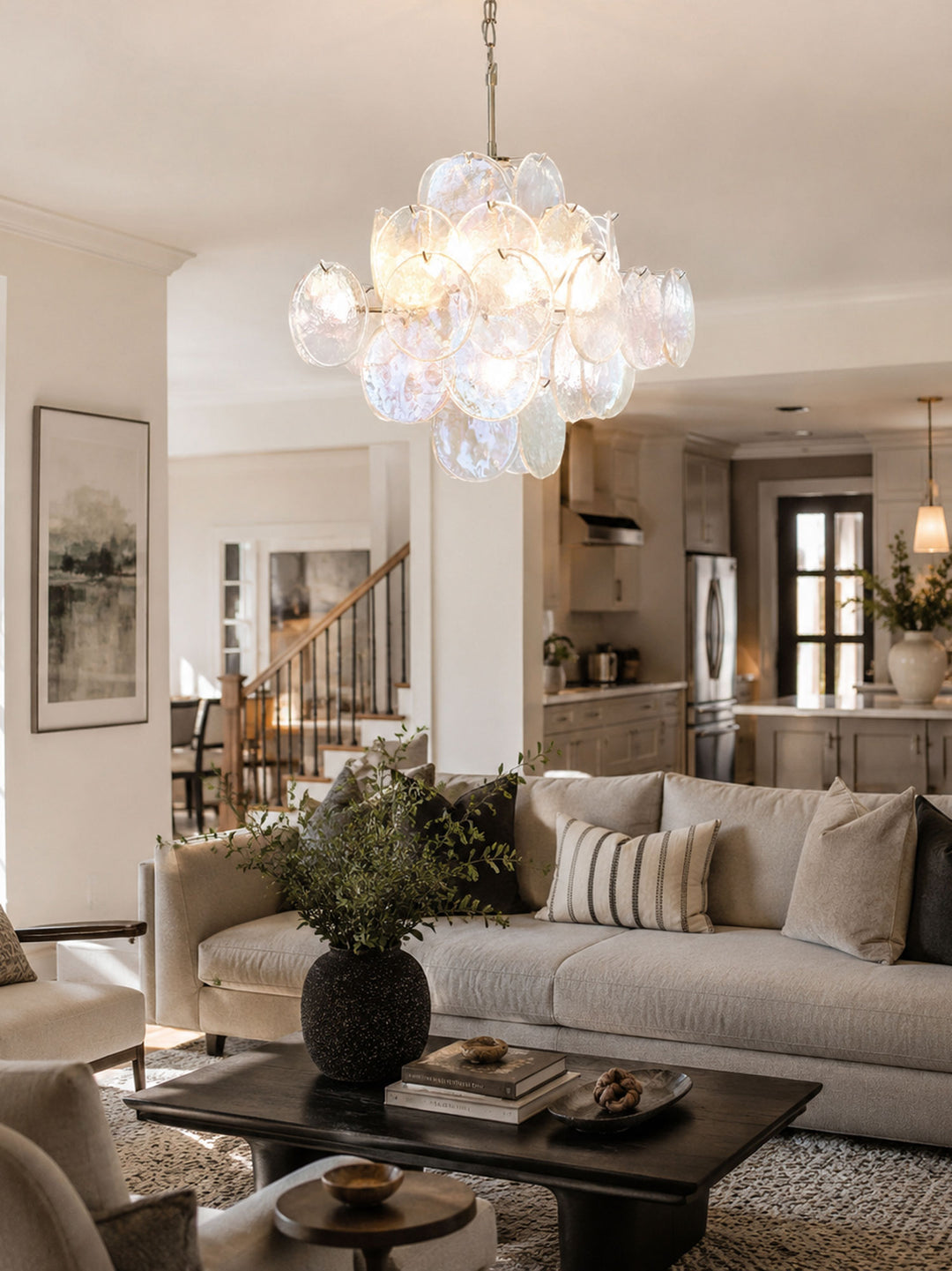 Aurelia Iridescent Glass Chandelier - Vakkerlight