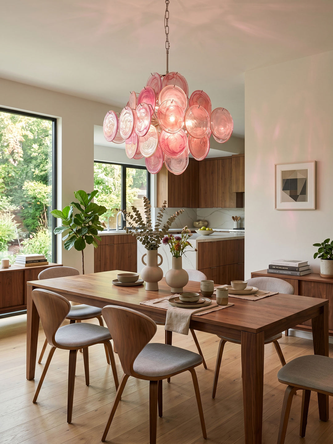 Aurelia Pink Glass Chandelier - Vakkerlight