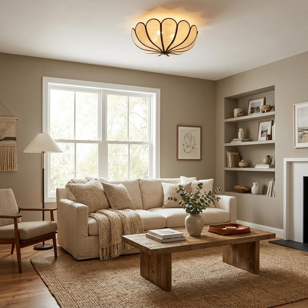 Aurelia Natural Fiber Petal Ceiling Light