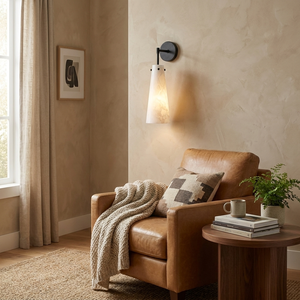 Aurelia Alabaster Cone Wall Sconce