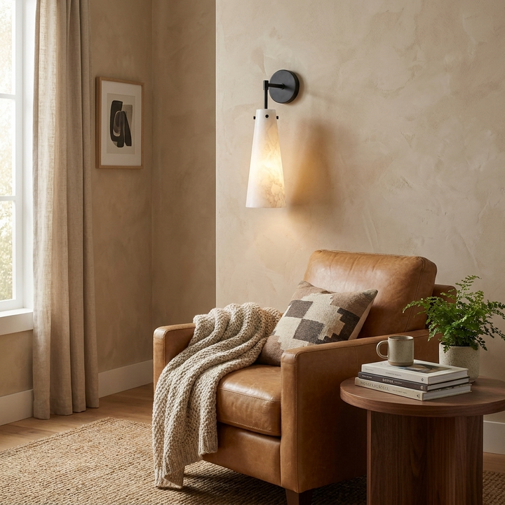 Aurelia Alabaster Cone Wall Sconce