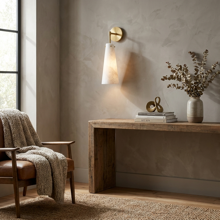 Aurelia Alabaster Cone Wall Sconce