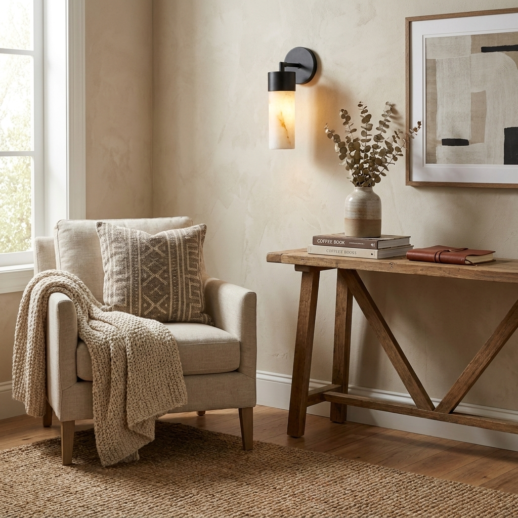 Aurelia Alabaster Cylinder Wall Sconce