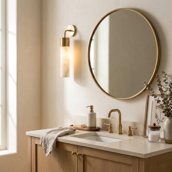 Sorelle Alabaster Tube Wall Sconce