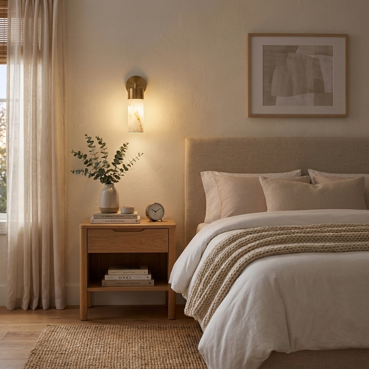 Aurelia Alabaster Cylinder Wall Sconce