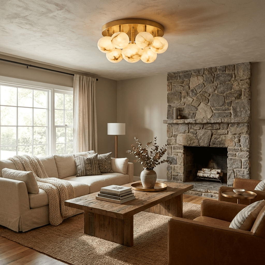 Aurelia Alabaster Globe Ceiling Light - Vakkerlight