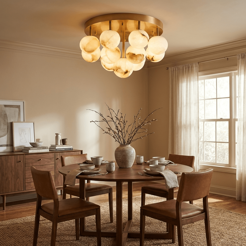 Aurelia Alabaster Globe Ceiling Light - Vakkerlight