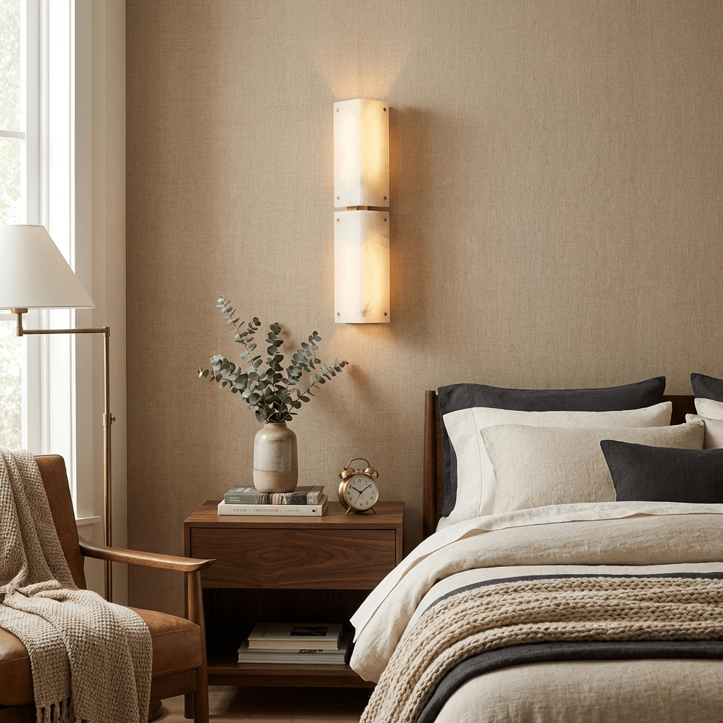Aurelia Double Panel Alabaster Wall Light - Vakkerlight
