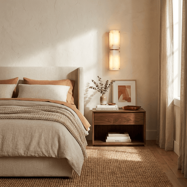 Aurelia Double Panel Alabaster Wall Light - Vakkerlight