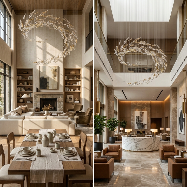 Aurelia Glass Leaf Chandelier
