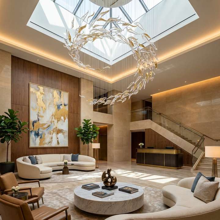 Aurelia Glass Leaf Chandelier