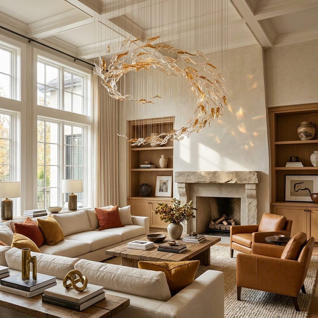 Aurelia Glass Leaf Chandelier