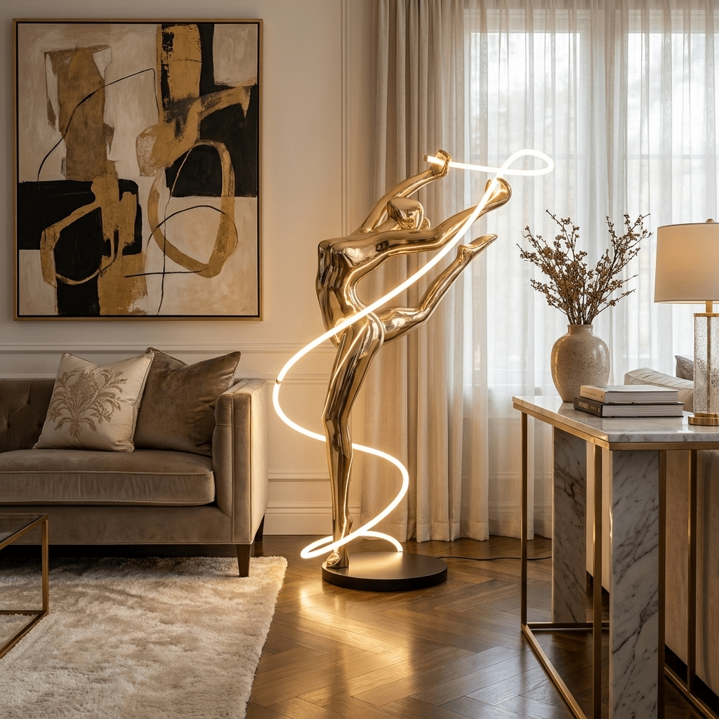 Aurelia Ribbon Dancer Floor Lamp - Vakkerlight