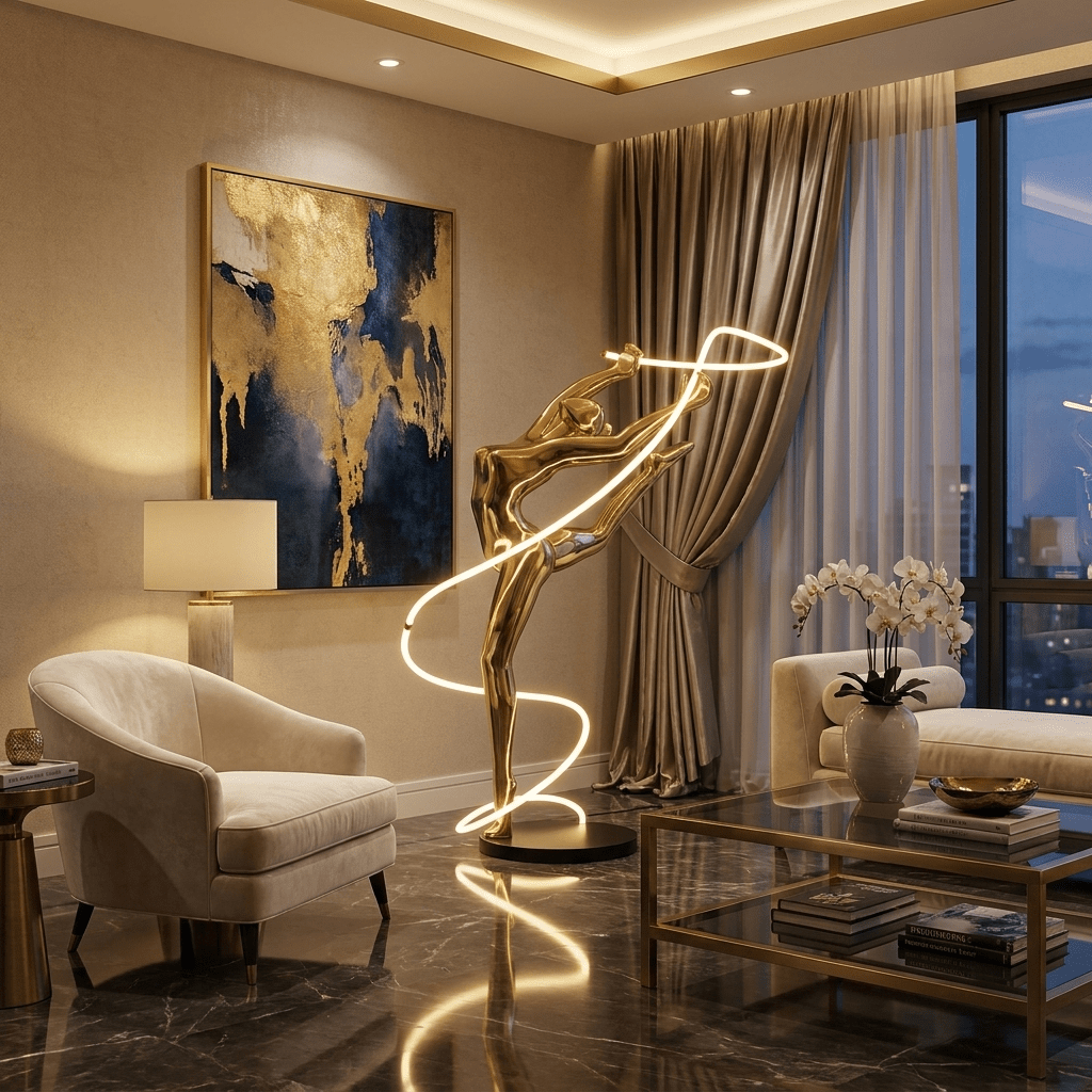 Aurelia Ribbon Dancer Floor Lamp - Vakkerlight