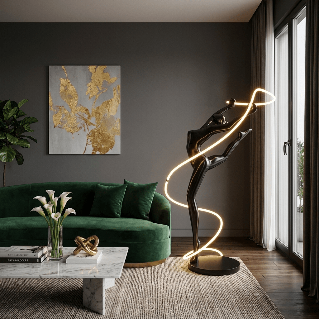 Aurelia Ribbon Dancer Floor Lamp - Vakkerlight